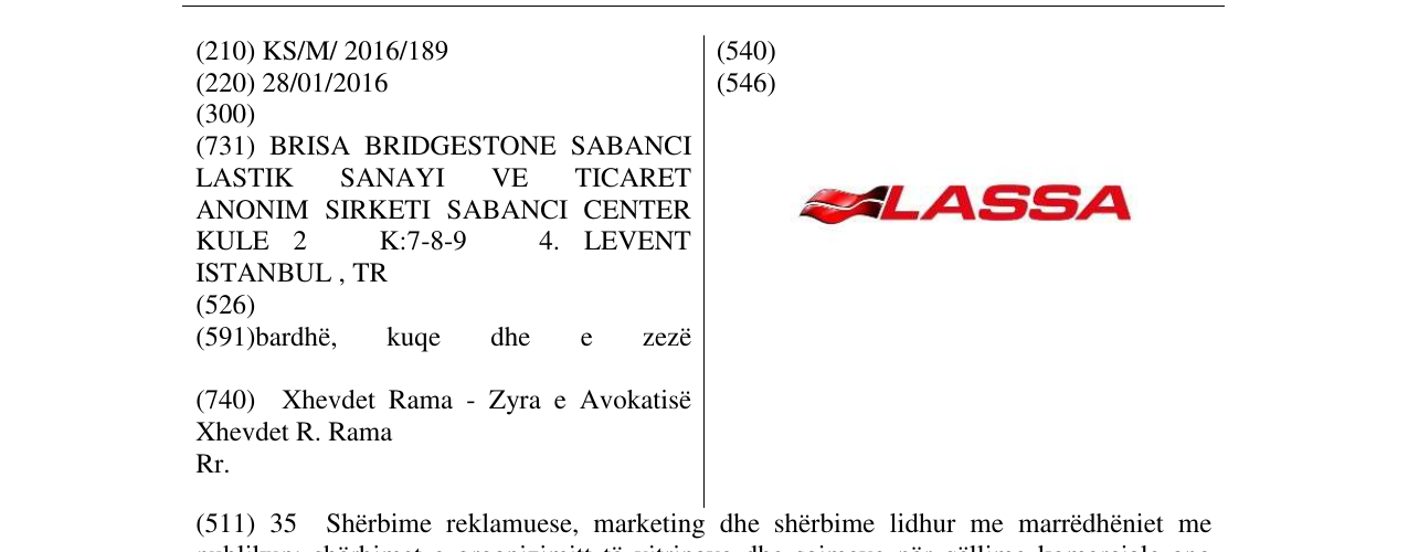 Zëri i markës LASSA në buletin