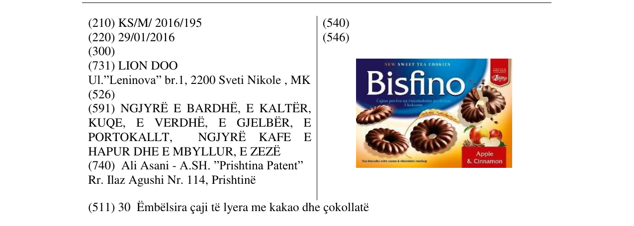 Zëri i markës Bisfino në buletin