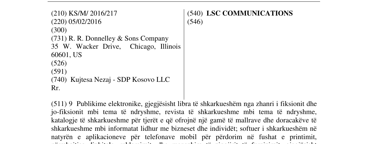 Zëri i markës LSC COMMUNICATIONS në buletin