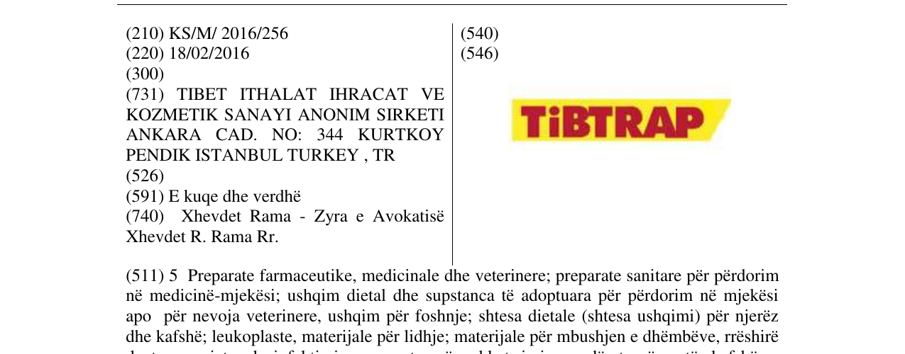 Zëri i markës TiBTRAP në buletin