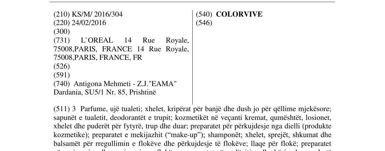 Zëri i markës COLORVIVE në buletin
