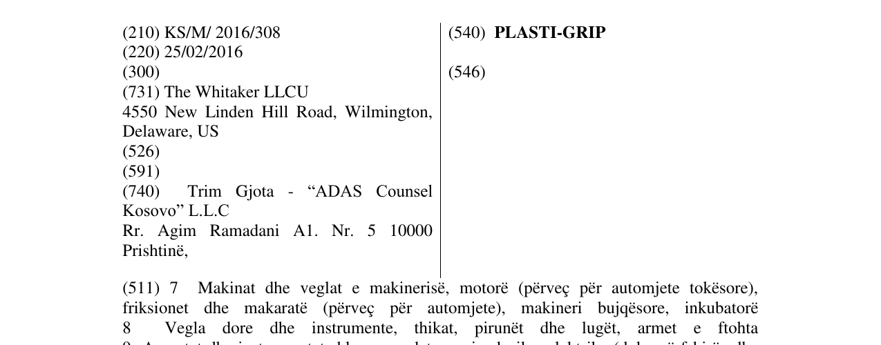 Zëri i markës PLASTI-GRIP në buletin