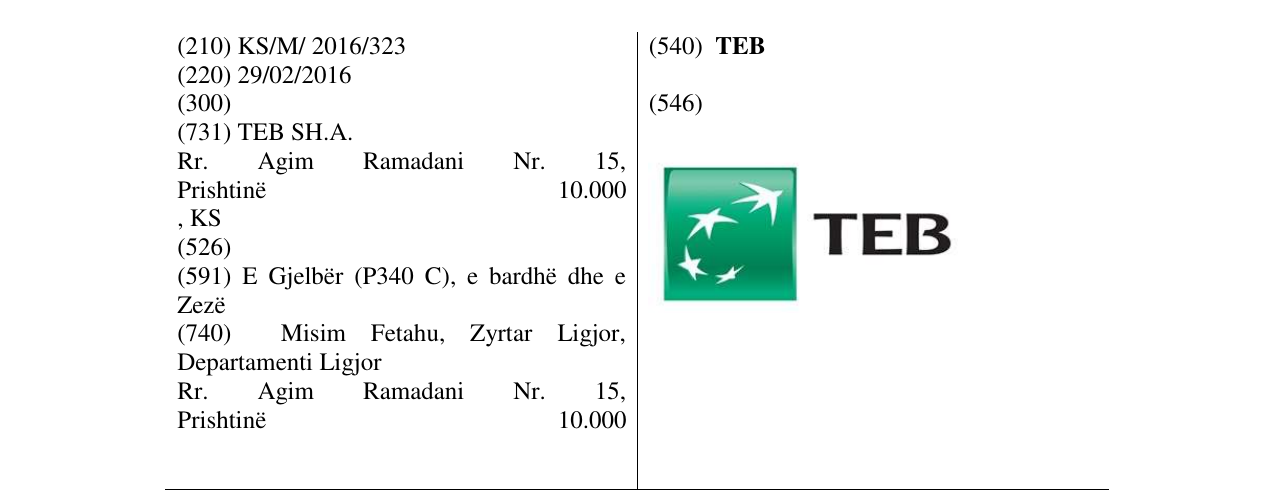 Zëri i markës TEB në buletin