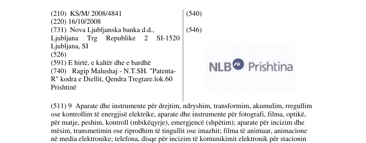 Zëri i markës NLB Prishtina në buletin