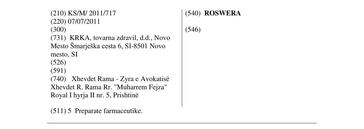 Zëri i markës ROSWERA në buletin