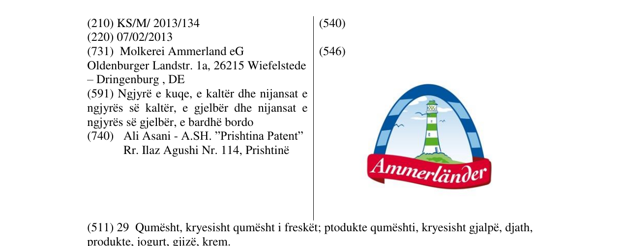 Zëri i markës Ammerländer në buletin
