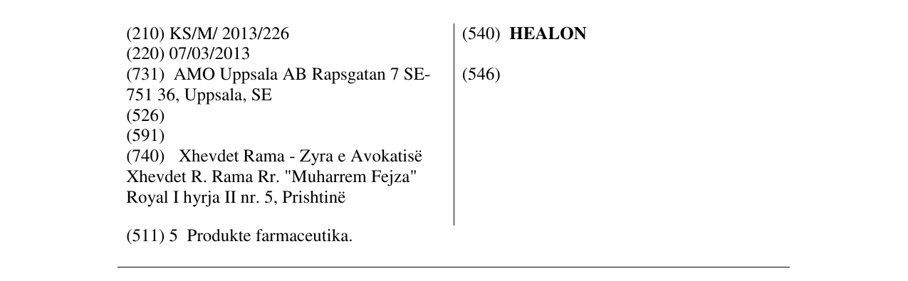 Zëri i markës HEALON në buletin
