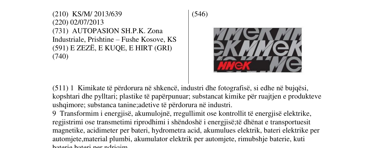 Zëri i markës Markë figurative në buletin