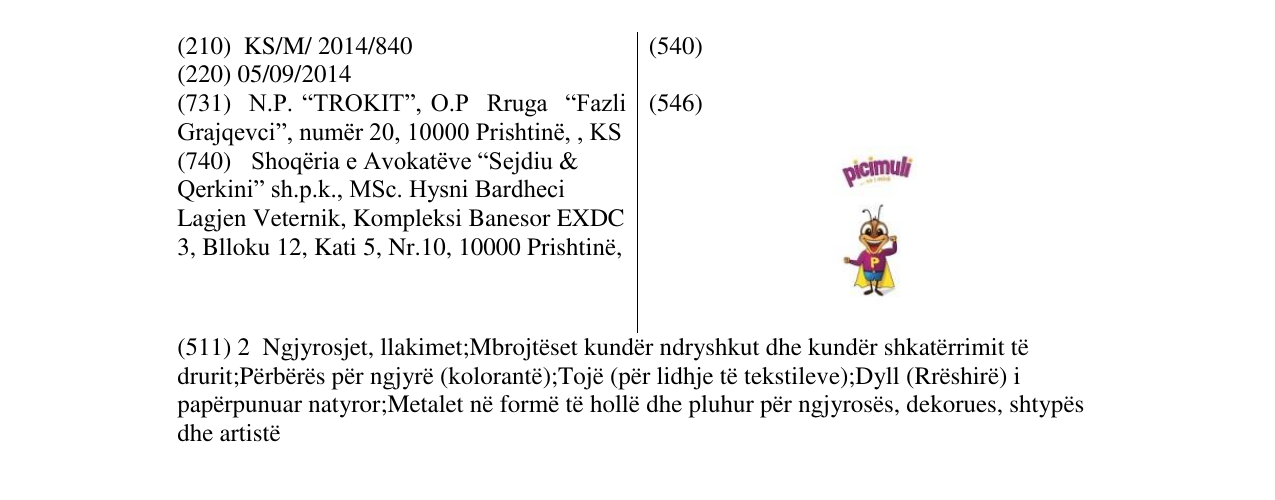 Zëri i markës Markë figurative në buletin