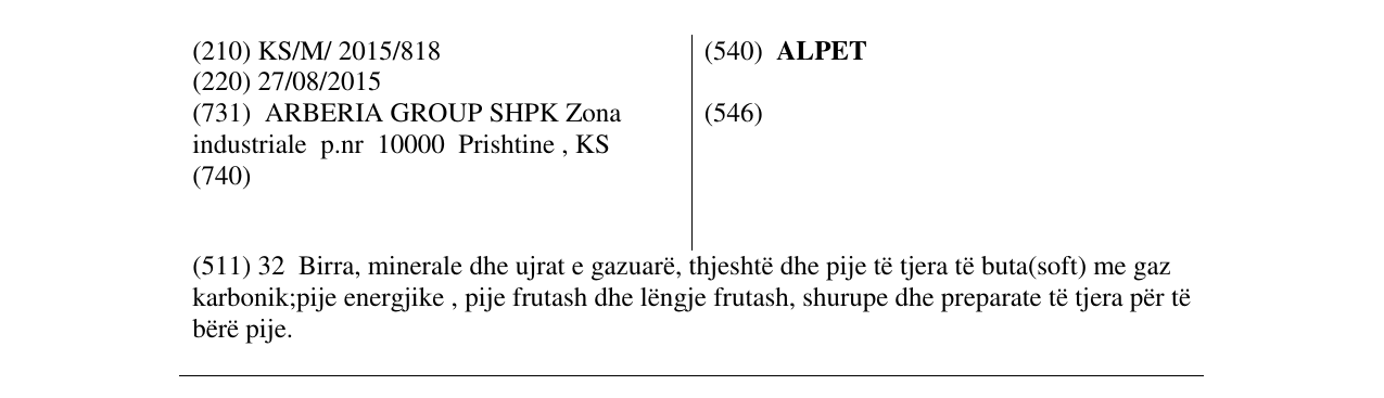 Zëri i markës ALPET në buletin