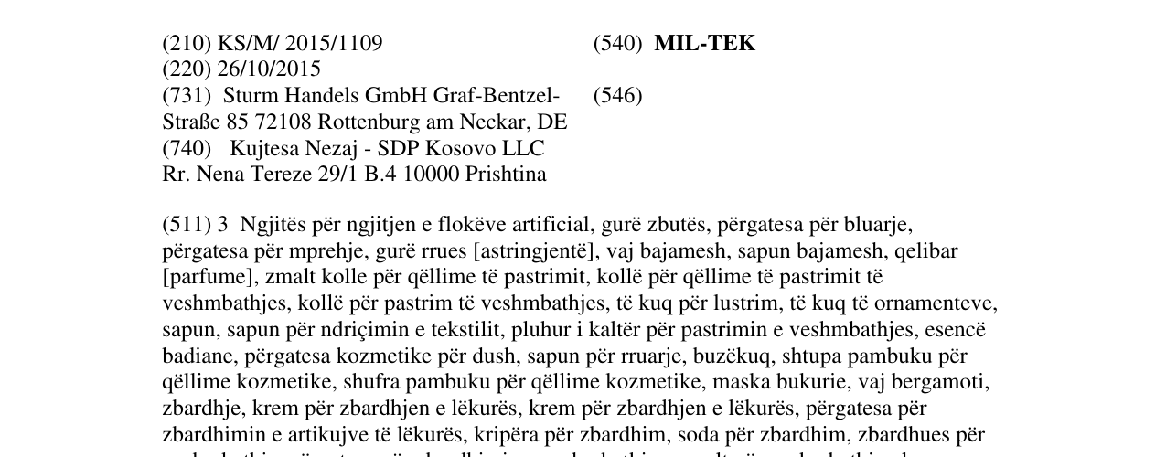 Zëri i markës MIL-TEK në buletin