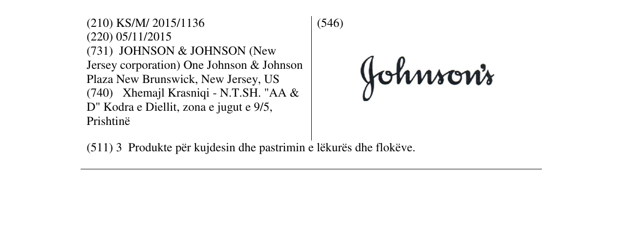 Zëri i markës Johnson's në buletin