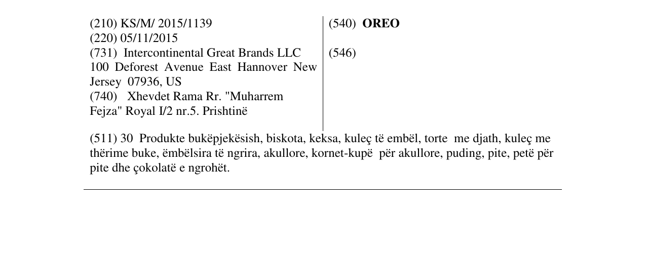 Zëri i markës OREO në buletin