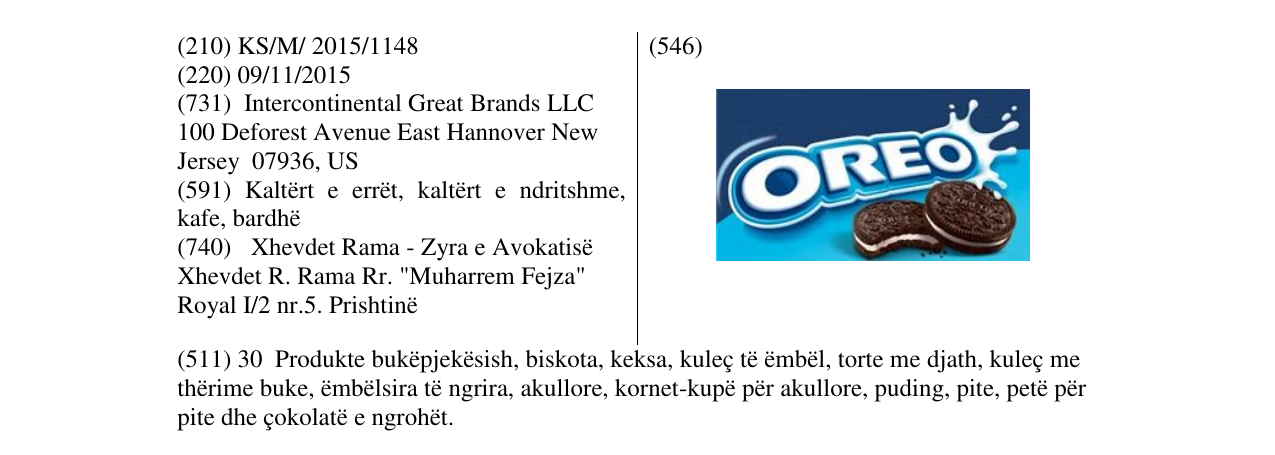 Zëri i markës OREO në buletin