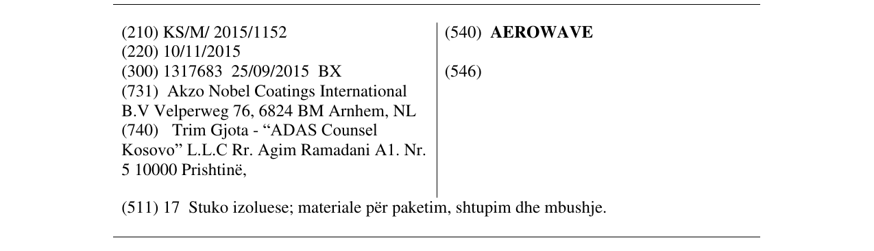 Zëri i markës AEROWAVE në buletin