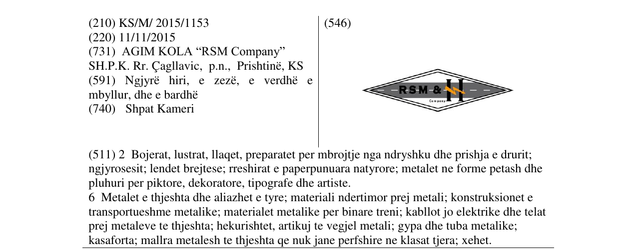 Zëri i markës RSM & N Company në buletin
