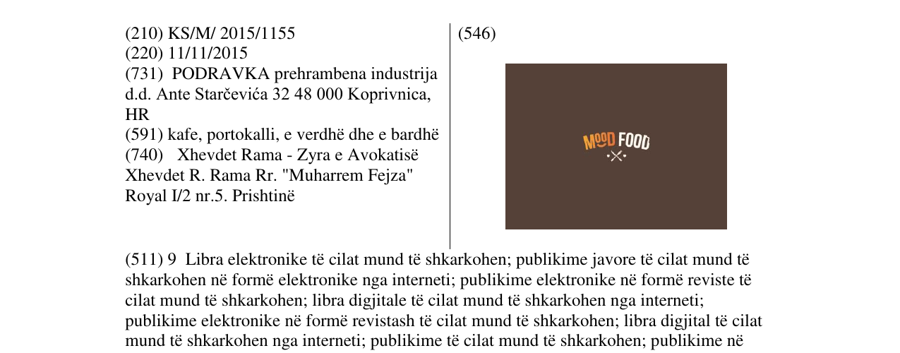 Zëri i markës Mood FOOD në buletin