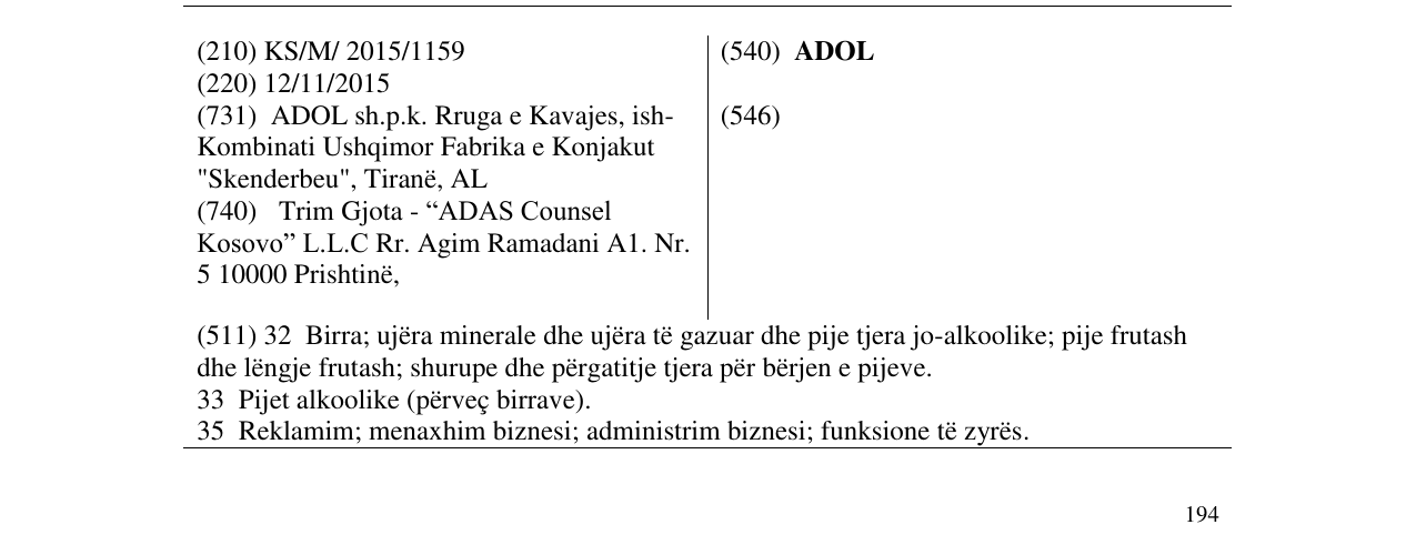 Zëri i markës ADOL në buletin