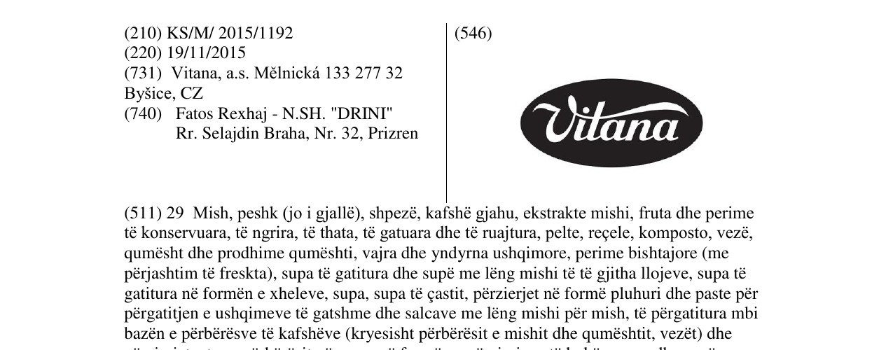 Zëri i markës Vitana në buletin