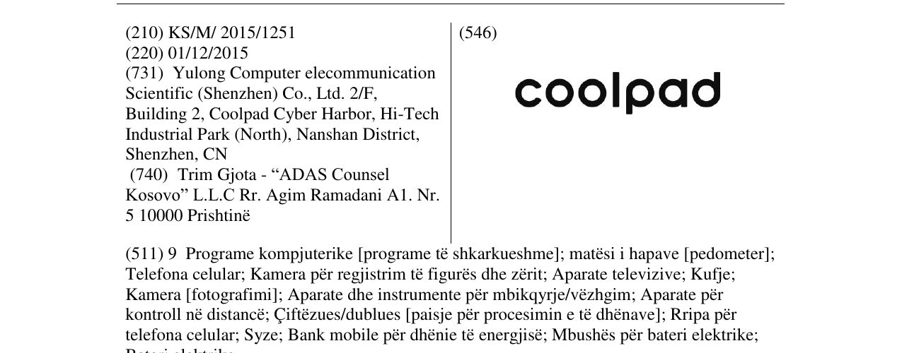 Zëri i markës coolpad në buletin