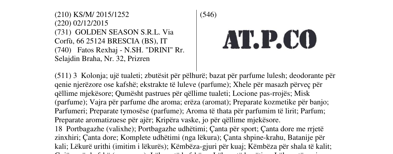 Zëri i markës AT.P.CO në buletin