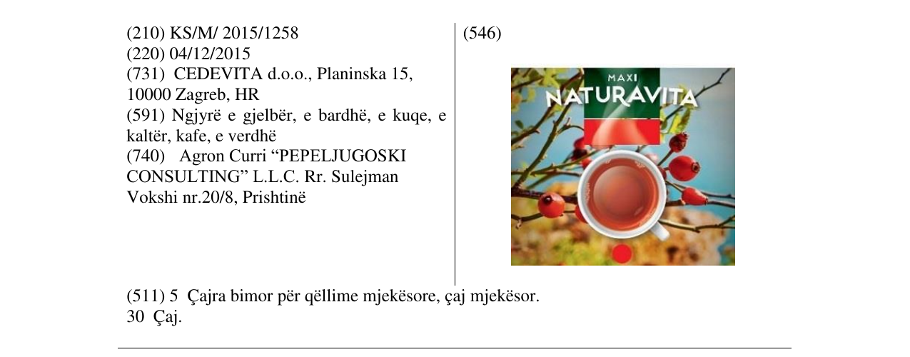 Zëri i markës MAXI NATURAVITA në buletin
