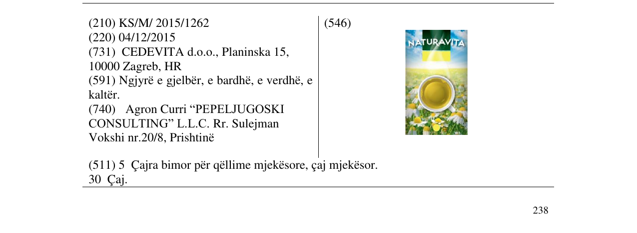 Zëri i markës NATURAVITA në buletin
