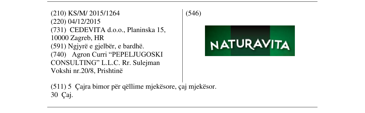 Zëri i markës NATURAVITA në buletin