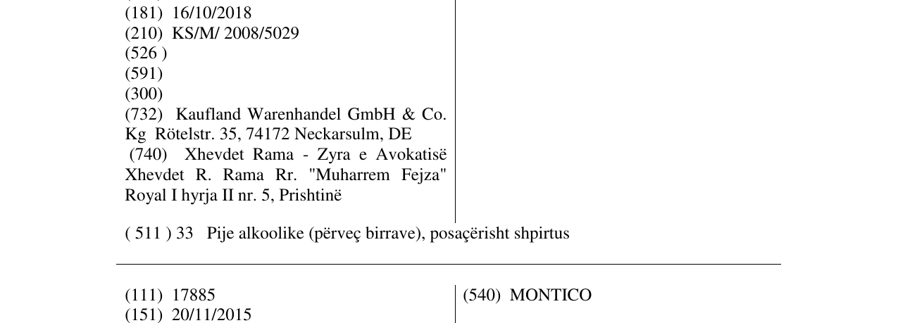 Zëri i markës MARIELLA në buletin