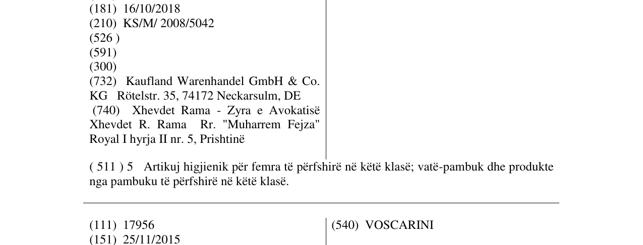 Zëri i markës SOLENA në buletin