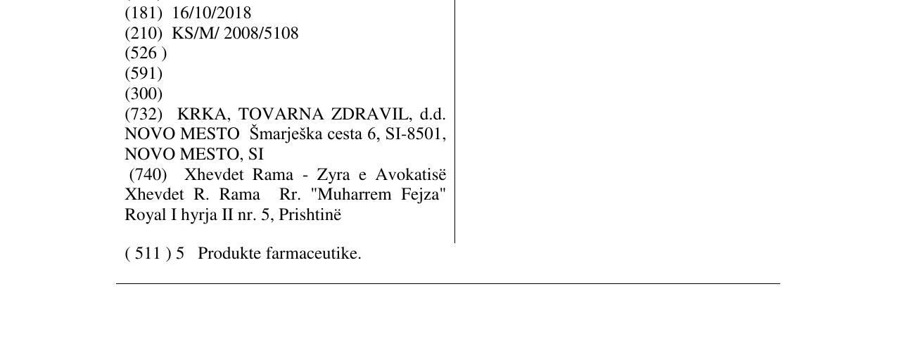 Zëri i markës KAMIREN në buletin
