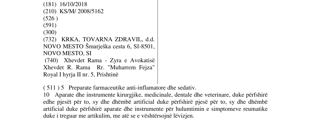 Zëri i markës NAPROSYN në buletin