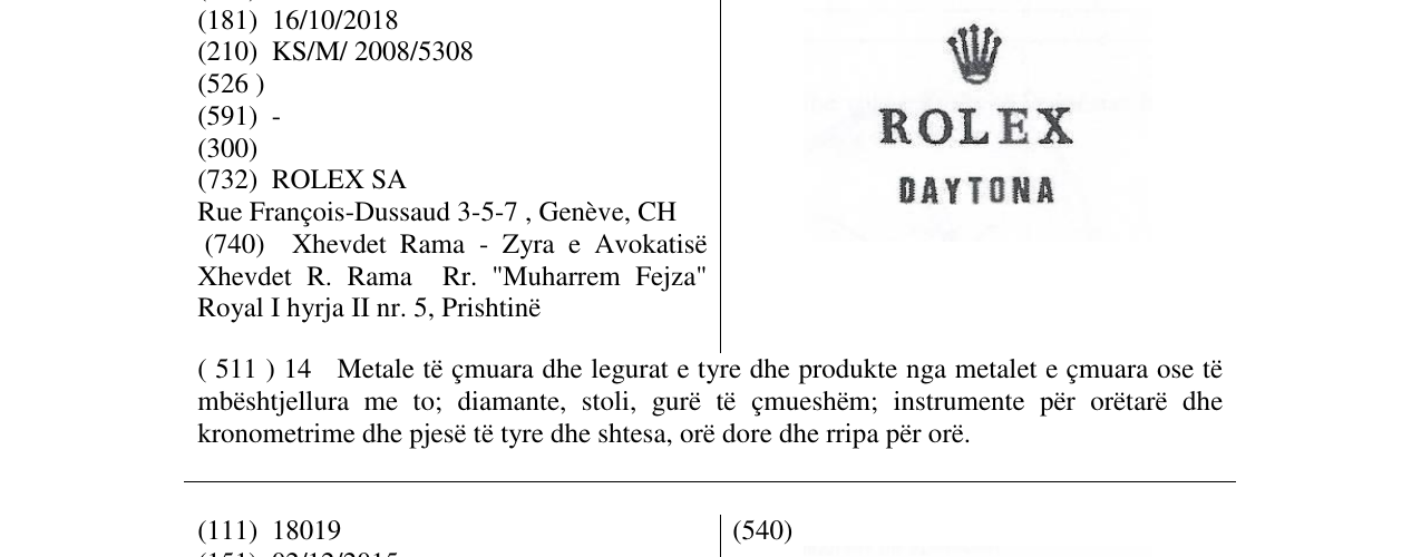 Zëri i markës ROLEX DAYTONA në buletin