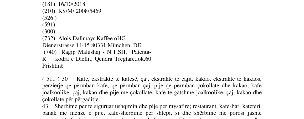 Zëri i markës Alois Dallmayr në buletin