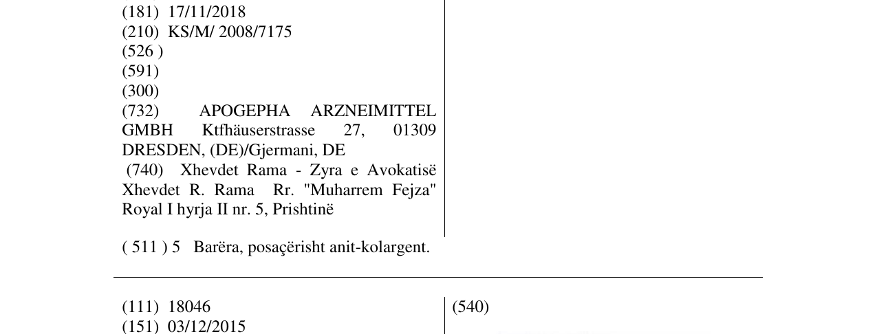 Zëri i markës Mictonorm në buletin