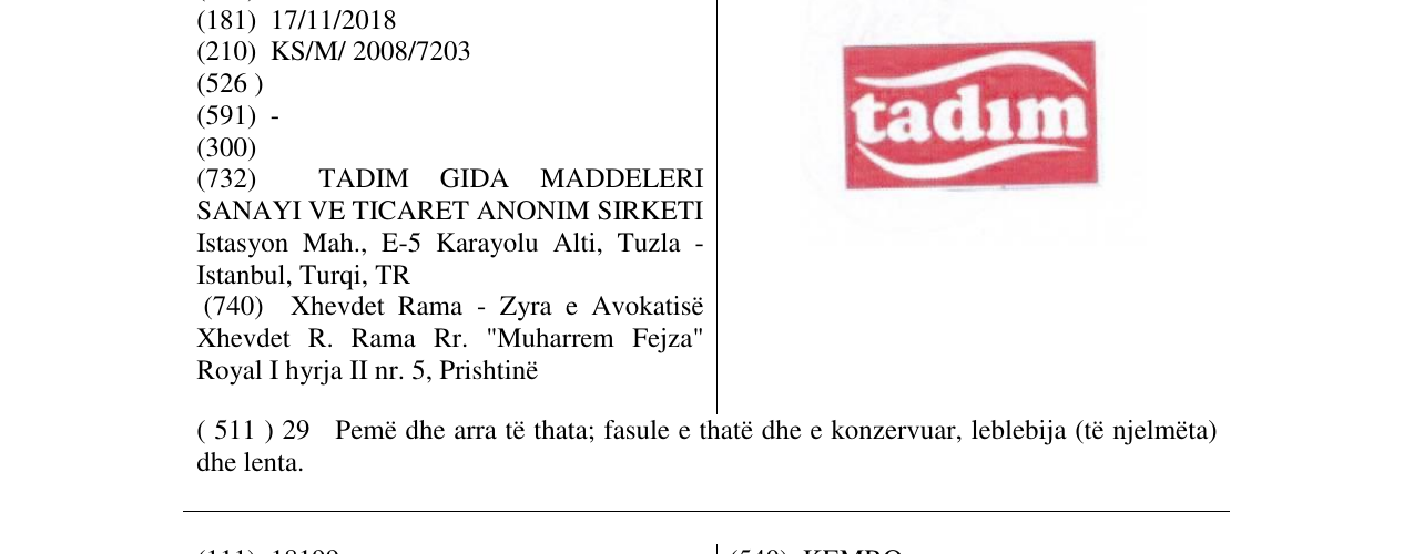 Zëri i markës TADIM në buletin