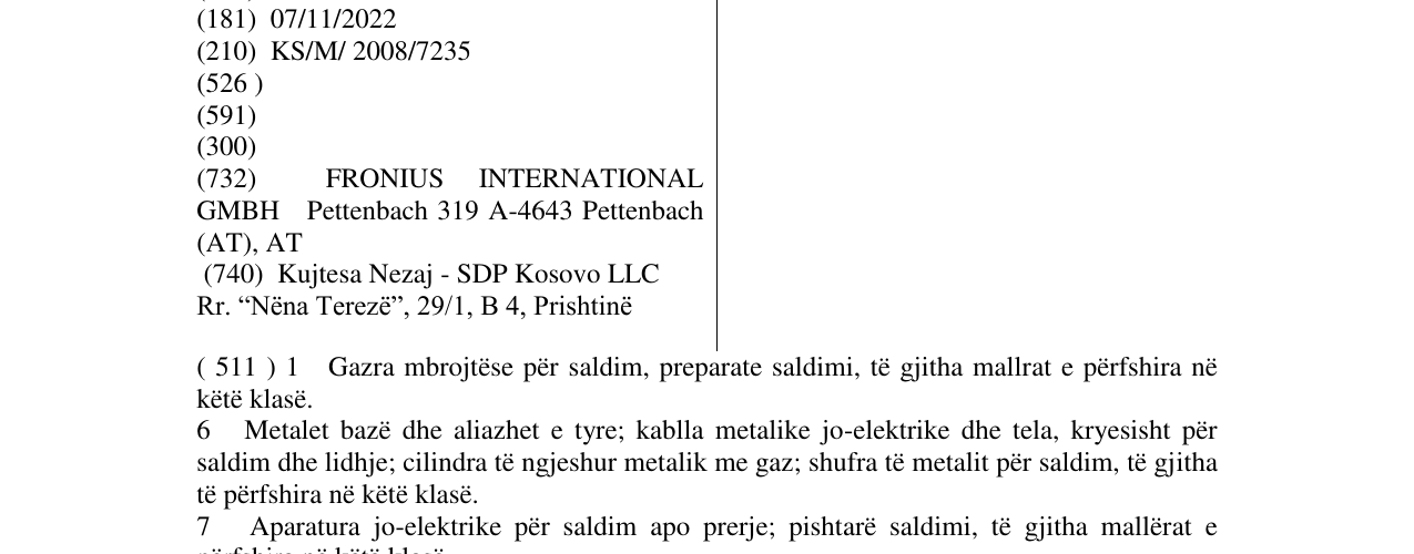 Zëri i markës FRONIUS në buletin