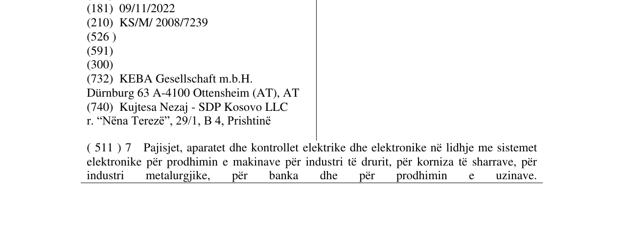 Zëri i markës KEBA në buletin