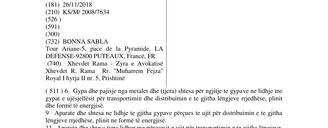 Zëri i markës BONNA në buletin