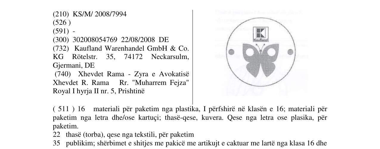 Zëri i markës Markë figurative në buletin