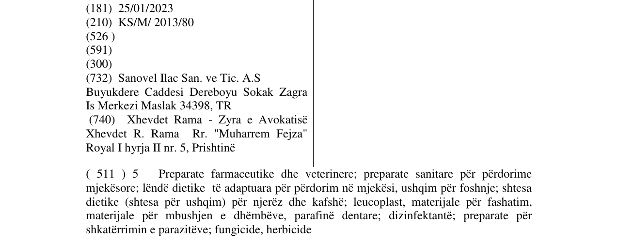 Zëri i markës cempes-sanovel në buletin