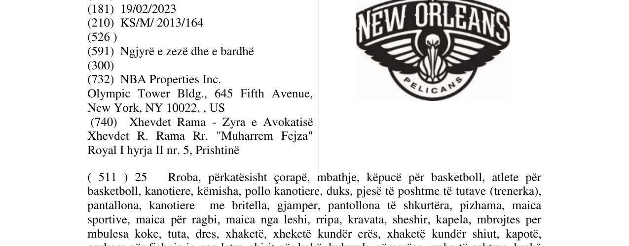 Zëri i markës NEW ORLEANS në buletin