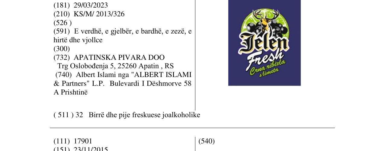 Zëri i markës Jelen Fresh crna ribizla i limeta në buletin