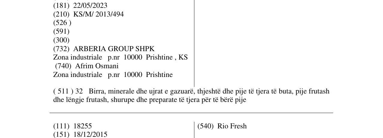 Zëri i markës Big Cola në buletin