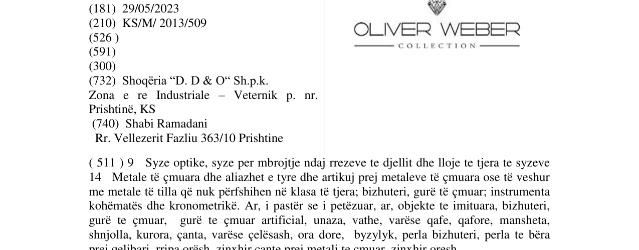 Zëri i markës OLIVER WEBER collection në buletin