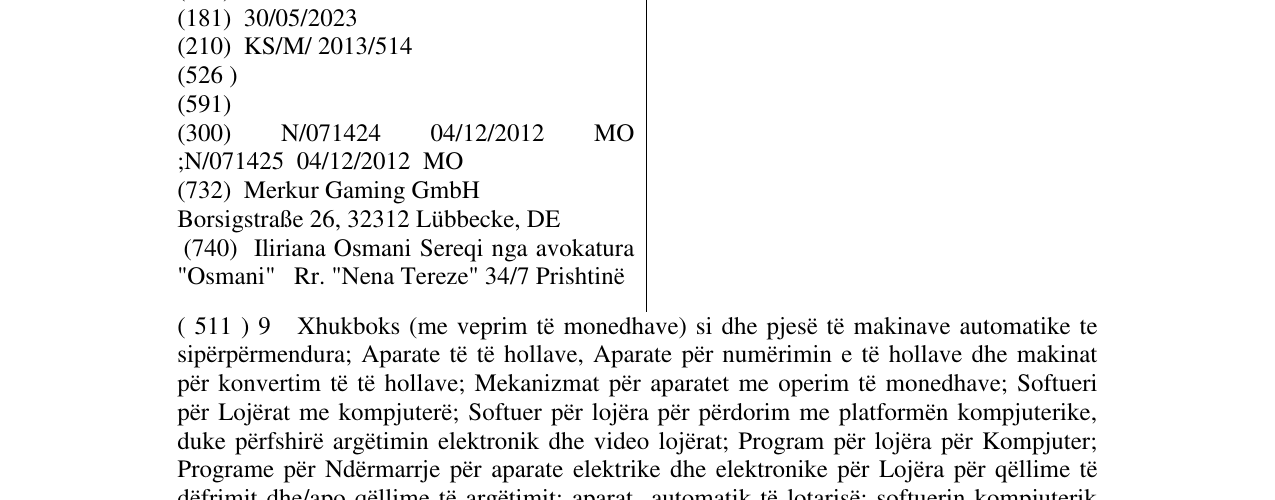 Zëri i markës Merkur Gaming në buletin