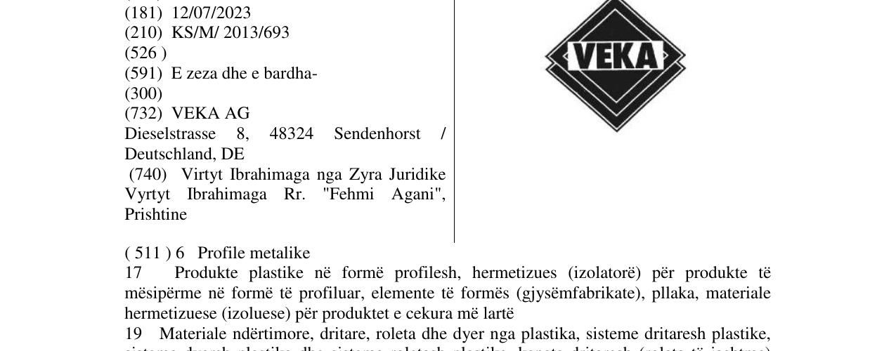 Zëri i markës VEKA në buletin