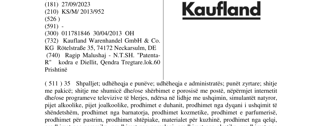 Zëri i markës Kaufland në buletin
