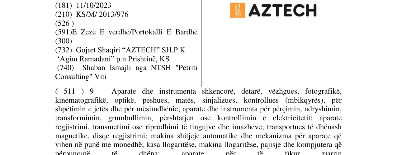 Zëri i markës AZTECH në buletin