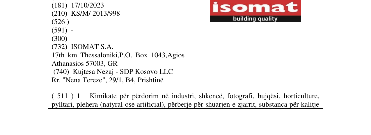 Zëri i markës isomat building quality në buletin